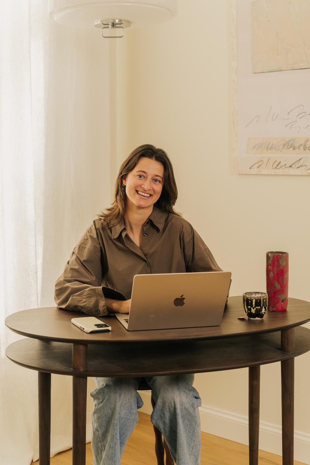 Laura working at desk