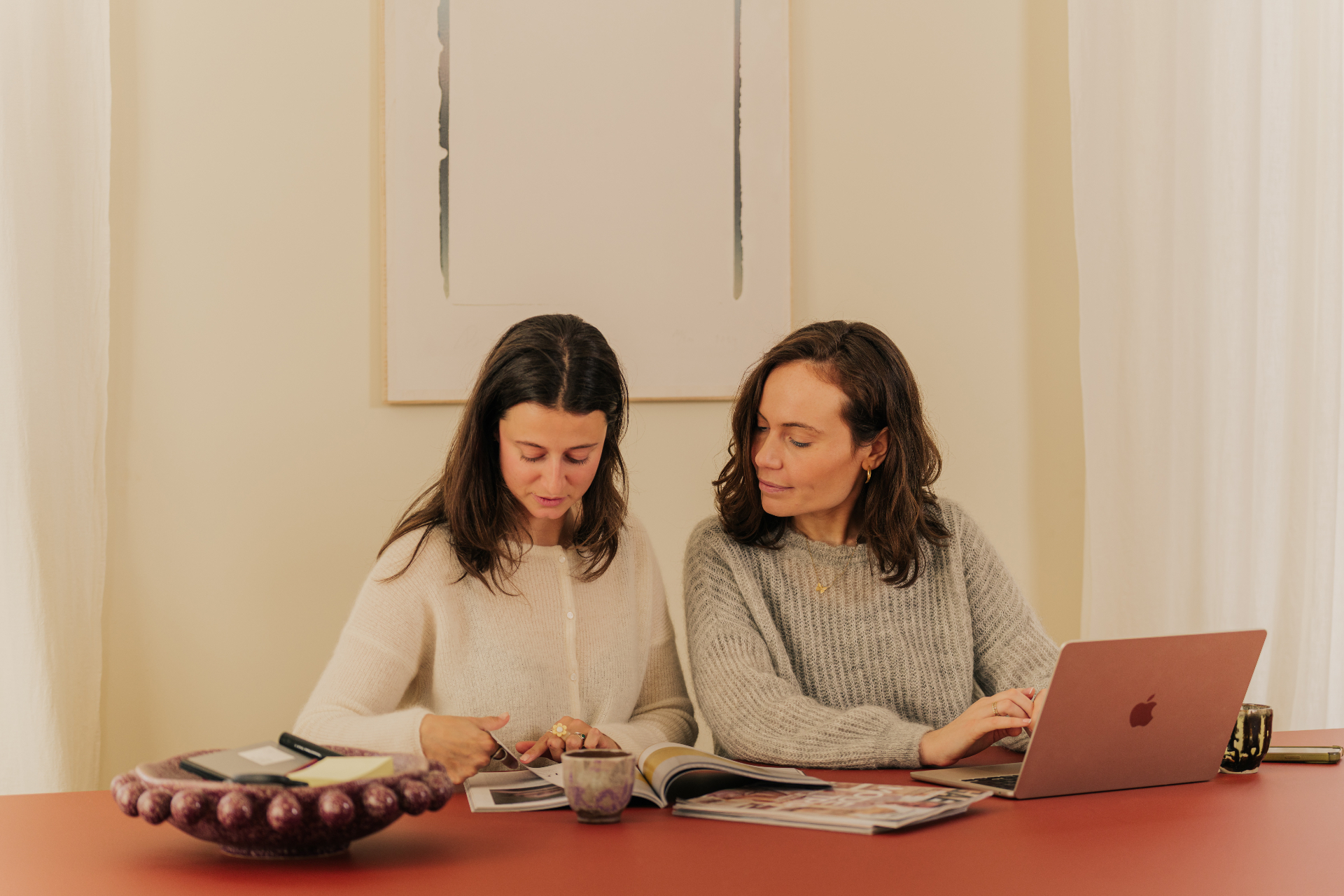 Working together at the desk